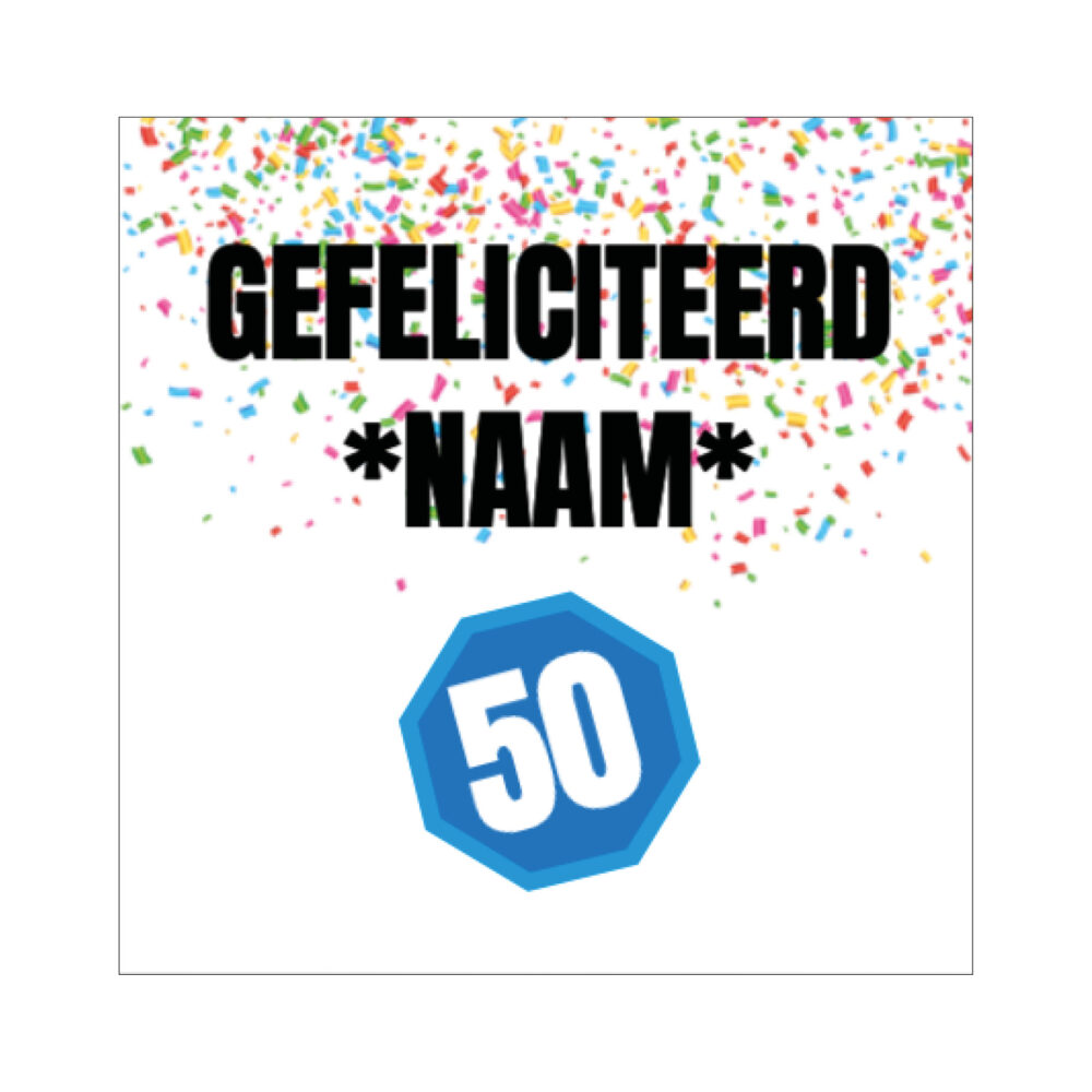 verjaardagsdoek 50 jaar 100×100