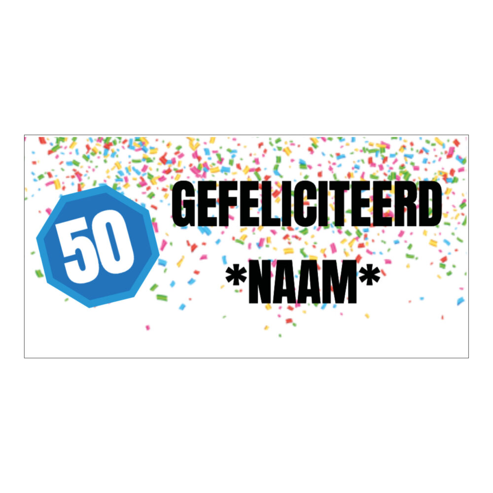 verjaardagsdoek 50 jaar 100×200