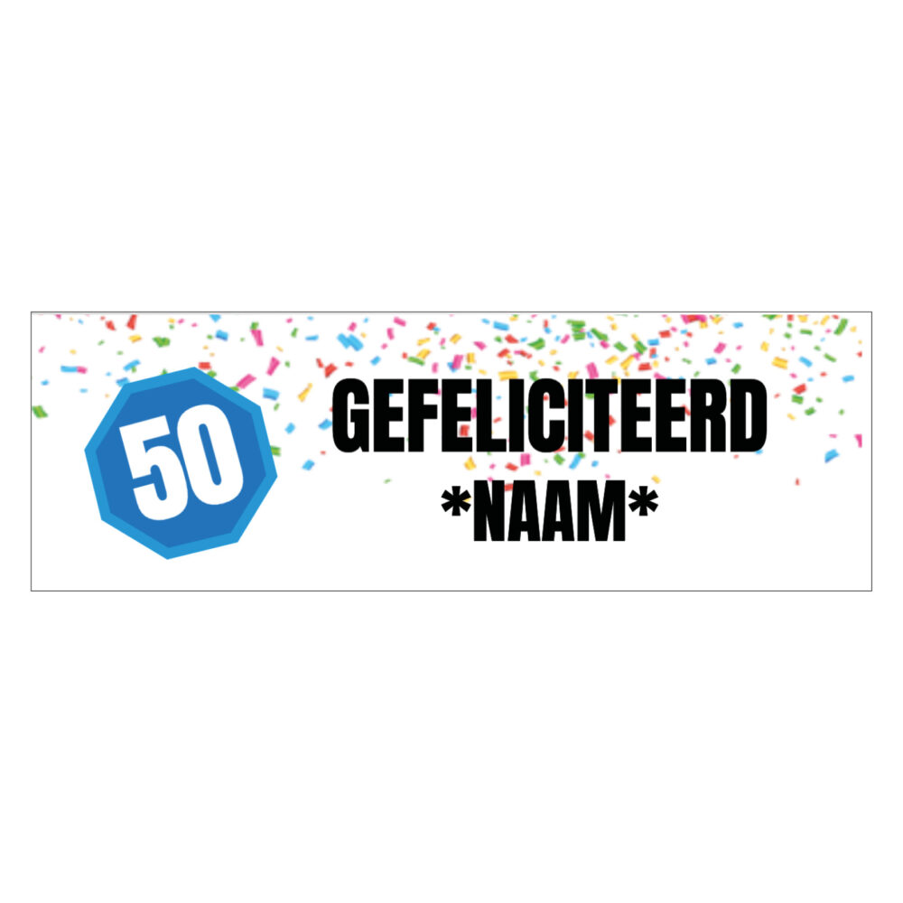 verjaardagsdoek 50 jaar 100×300